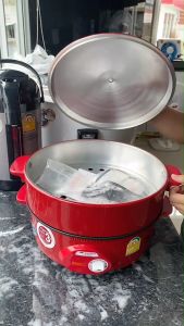 Misushita กระทะไฟฟ้า กระทะอเนกประสงค์ กระทะ 12นิ้ว (กระทะ+ซึ้ง) elelctric pan รุ่น SPG-142 - Red 1000w รับประกัน 3 ปี