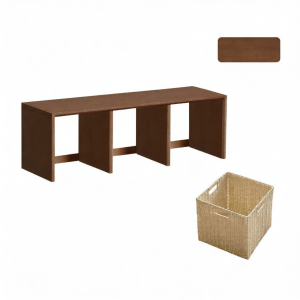 WEISHA | Living Room Solid Oak TV Stand and Bookshelf Furniture