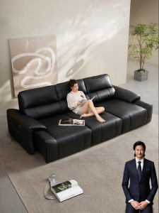 Electric Reclining Convertible Leather Sofa