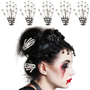 1-5pcs Skeleton Hand Hair Clip Punk Scary Ghost Hand Hairpin Halloween Horror Party Hairstyling Costume Decoration Accessories