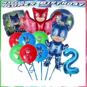 Hasbro | Super Hero Pjm Mask Birthday Balloon Set 1-9 Number Balloons Birthday Party Decorations Foil Balloon Boys Birthday Party Decor