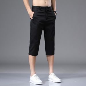 Summer Thin Men Casual Shorts Capri Pants Loose Trendy Pure Cotton Sports Pants Mens Clothing Pirate Shorts Breeches
