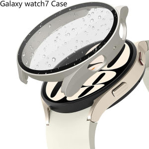 Matte Hard PC Case with Tempered Glass Screen Protector for Samsung Galaxy Watch 7 6 5 4 40mm 44mm Full Protective Cover Bumper