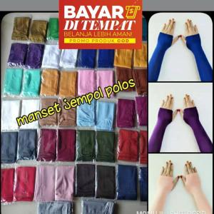 Manset Hanshsock Tangan JEMPOL selengan polos bahan spandek rayon grade A