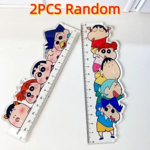Bandai | 2 Chiếc Crayon Shin-chan Anime 15Cm Acrylic Nhân Vật Học Sinh Thước Đo & Vẽ Trường Văn Phòng Bộ Văn Phòng Phẩm
