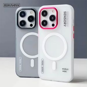 Professional Minimalist Transparent Matte Magnetic Phone Case for iPhone 16 15 14 13 12 11 ProMax