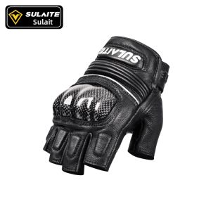 SULAITE | Summer Anti-slip Breathable Leather Motorcycle Gloves Half Finger
