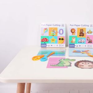 Handmade Paper Cut Set Kids Craft Toys DIY Colorful Paper Cutting Folding Toys for Early Art Development Fine Motor Skills