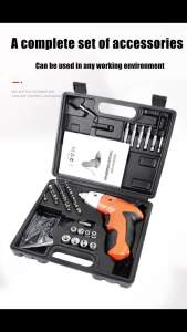 (47 pieces) Rechargeable Cordless Electric Screwdriver Home Furniture Adapter Cordless Electric Screwdriver Drill 47 pieces Machine Repair Tools Rechargeable Screw Driver