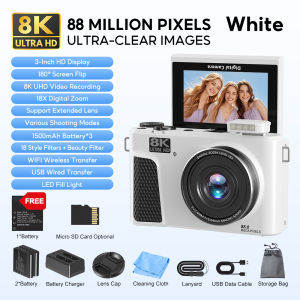 LONAISCI KP-5 8K Digital Camera 88MP 18X Zoom 180° Flip Screen Selfie Camera Portable Camera Beauty Camera 8K HD Video Camera Outdoor Travel Birthday Gift Student Gift