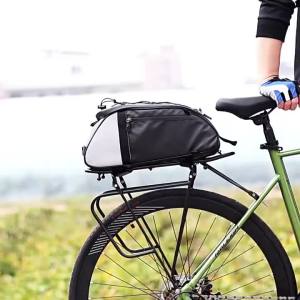 Bike Rack Bag 12L Waterproof Reflective Ebike Rear Trunk Bag Cycling Saddle Bag with Shoulder Strap for Commuter Travel Outdoo