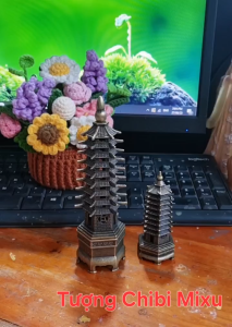 (02 size) Lư đốt trầm tháp Văn Xương hàng đẹp lò đốt xông trầm bằng kim loại - tặng kèm nhang