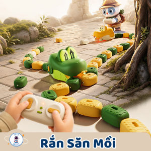 Đồ Chơi Điều Khiển Từ Xa Rắn Săn Mồi - Ăn Khối Nam Châm Làm Dài Thân Phát Triển Trí Tuệ Cho Bé