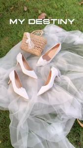 GIÀY CƯỚI GIÀY CAO GÓT ĐÍNH HOA TRÀ 5 PHÂN CAO CẤP ĐỘC QUYỀN BỞI SHESHOES ( NEW ARRIVAL)