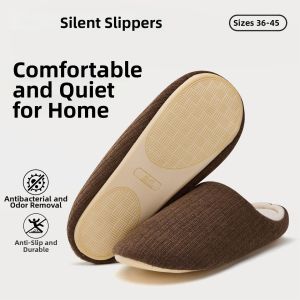 QIAOYANMEI | Silent Warm Cotton Slippers Soft Bottom Anti-slip