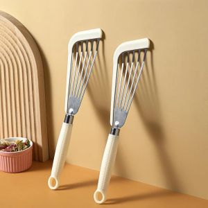 Stainless Steel Fish Frying SpatulaSilicone Handle Steak Frying SpatulaHigh Temperature ResistantNon-Stick Spatula Cooking