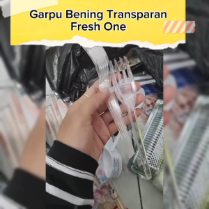 ( 1 PACK BENING ) Garpu MAKAN BENING TRANSPARAN ISI 100 PCS SEKALI PAKAI FRESH ONE FOOD GRADE