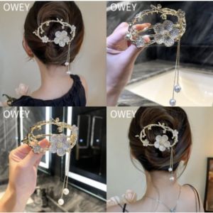 Lớn Lấy Clip Kẹp tóc hoa tua rua tóc giả ngọc trai Pins mặt sau bằng kim loại Đầu Cá Mập Clip Kẹp Tóc Cho Phụ Nữ Phụ kiện tóc