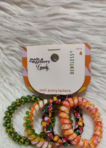 Made by Maeberry x Goody Coil Ponytailers Dentless Hair Ties Spiral Hair Bands 4pcs No Crease Elastics