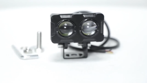 【2PCS】120W Double LED Mini Driving Light for Motorcycle Headlight Fog Lamp Dual Color All Weather MDL