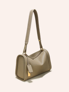 Genuine Leather Boston Underarm Pillow Bag Womens Large Capacity Shoulder Crossbody Bag Fashionable Casual Handbag