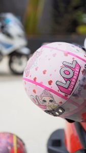 Helm Anak Chip Retro Klasik Usia 1-4 Tahun Motif Tayo Cream Biru