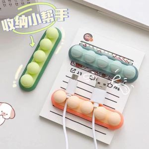 CHS060 豌豆硅胶理线器 (3pcs) Cable Management Organizer Silicone Cable Holder Pea Cable Clamping Device Table Organizer