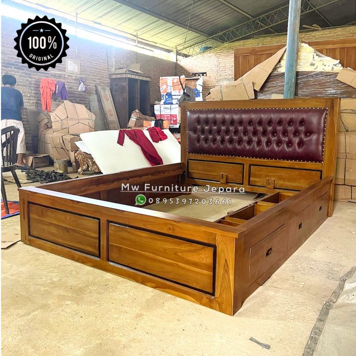 Tempat tidur minimalis / Dipan jati minimalis / Ranjang jati minimalis / ranjang minimalis jok busa