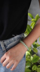สีน้ำโชค 8 มม. หินสีฟ้าเขียว โทนขนาดที่สร้อยข้อมือ หินแท้ LUCKYSTONE