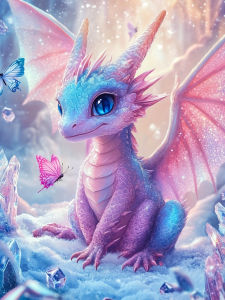 Huacan New Arrivals 2025 Diamond Painting Dragon Winter Diamond Mosaic Animal Landsacape Art Decorative Paintings