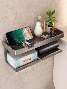 Bathroom Tissue Box Storage Rack No Drilling Toilet Paper Holder Nordic Style Bathroom Organizer Placement Shelf