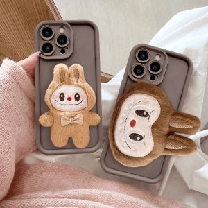 เคสสำหรับ Huawei Nova Y91 Y90 Y61 Y70 4G 9 SE 7i Pro Y7A Y9A Y5P Y6P Y9S Y9 Y7 2019 Lite 2018 Y6นายก Y6S Honor X40i 5G X6A เล่นการ์ตูนน่ารัก7T Labubu ฝาครอบหลังหลุมเล็กเคสโทรศัพท์ขอบหนาป้องกันการตกสำหรับตุ๊กตา JGS 11คุณภาพสูง
