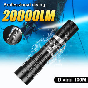Portable LED Flashlight High Brightness Professional Diving Torch IPX8 Waterproof Underwater Lantern Amphibious Outdoor Lights