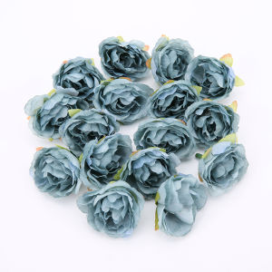 15Pcs 4cm Artificial Flowers Heads For Home Decor Wedding Decoration Fake Flowers DIY Wreath Gift Scrapbooking Craft Accessories