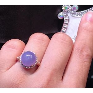 Nhẫn Ngọc Bích Tím Mạ Vàng Thiết Kế Elegance