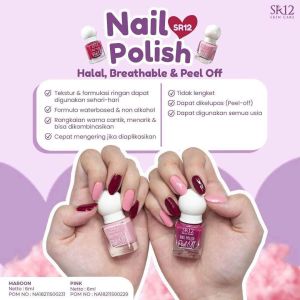 KUTEK SR12 NAIL POLISH SR12 PEEL OFF HALAL WATERBASED CEPAT KERING MUDAH DIKELUPAS