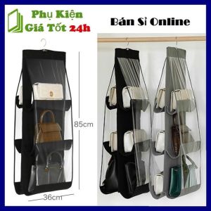 Túi Treo Giỏ Xách Đa Năng 6 Ô Tiện Lợi Có Móc Treo Tủ Quần Áo Hoặc Treo Tường Chống Bụi - Túi Đựng Giỏ Xách 6 Ngăn 3 Tầng Tiết Kiệm Không Gian - Túi Treo 6 Ngăn Đựng Túi Xách  Túi Treo Ví Túi Treo Bóp Túi Treo Đồ Đa Năng