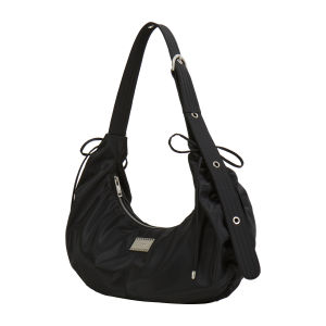 LeAMO Original STRING HOBO Large Capacity Nylon Drawstring Pleated Dumpling Bag Crossbody Bag Casual Commute Style Womens Bag