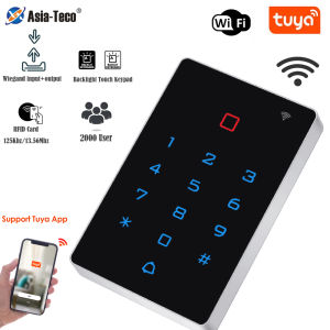 Wifi Tuya Smart RFID Access Control Keypad 2000 Users EM 125kHz IC Standalone Touch Reader for Access Control System