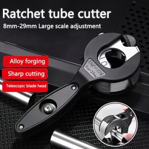 Professional Ratchet Tube Cutter with 2 Blades Large-Scale Adjustment8mm-29mm Pipe Cutting Tool for Plumbing And Mechanical Work