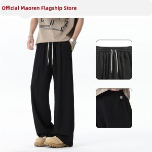 MiiOW | Ice Silk Linen Look Casual Pants Light Loose Straight