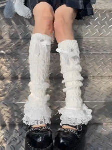 Leg Cover Women Warm Sweet White Lace Lolita Tube Socks Women Leg Warmers Accessories