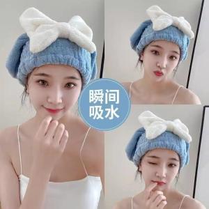Thickened Super Absorbent Quick Dry Hair Cap Womens Overhead Bath Cap Butterfly Knot Thickened Hair Towel No Shedding