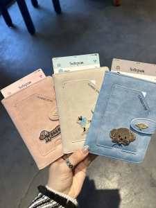 Travel Passport Holder Multi-Functional Leather Sausage Dog Cat Passport Bag for Traveling Abroad Cute Animal Pattern