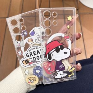 Magnetic Cute Cartoon Snoopy Shockproof Cases for Samsung S25Ultra S23Ultra S22Ultra S24Ultra charlie snoopy Phone Case for Galaxy S25Edge S25Plus S24Plus Note20Ultra Note10Plus S21FE S20FE S23E S24FE A56 A36 A26 A16 A06 A55 A35 A15 A05s A54 A34 A24 A14