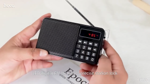 HOCO HI50 Portable Radio 2-in-1 Bluetooth วิทยุพกพาแบบ 2in1 พร้อม Bluetooth V5.3 จอ LED ดิจิตอล ฟังเพลงได้ทุกที่ พกพาสะดวก น้ำหนักเบา เสียงคมชัด