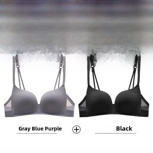 Miiow | Wireless Bra Womens Gather Small Chest Large Anti-Sagging Side Breast Elimination Four Seasons Universal V-Neck Nylon Cup