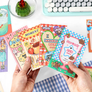 สติกเกอร์ข้อความแบบฉีกได้ 100 แผ่น ซีรีส์เรนโบว์ เอรา สไตล์น่ารักแบบเกาหลี สำหรับงานแฮนด์เมด สมุดภาพ DIY วัสดุทำจากกระดาษ