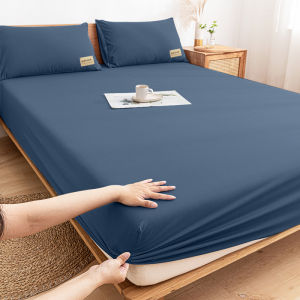 3 in 1 Plain Bedsheet No Lukot No Gusot Bedsheet Single/Double/Queen/King Size Bed Sheet Cover With Garter Bedsheet Set