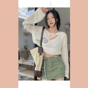 LHSunshine แนะนำ💡 เสื้อผ้าแฟชั่น เสื้อคลุมแขนยาวตาข่ายปนเซ็กซี่ 30CM สำหรับสาวแต่ไม่ควรพลาดเด้อ เนื้อผ้านุ่มเป็นเพื่อนที่รองรับคู่กับอุปกรณ์หรือตกลงกัน